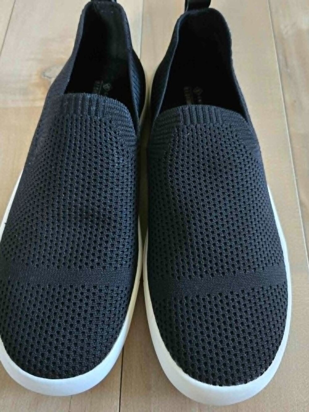 Call It Spring Black Knit Slip-On Sneakers Size 8 Vegan Lightweight Casual Shoes - Picture 2 of 5